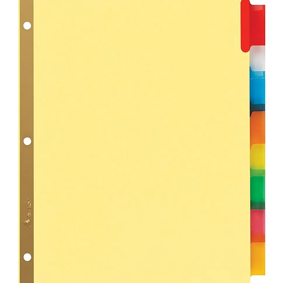 Avery® Big Tab™ Insertable Dividers, Gold Reinforced, Buff/Multicolor, 8-Tab