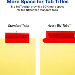 Avery® Big Tab™ Insertable Dividers, Gold Reinforced, Buff/Multicolor, 8-Tab