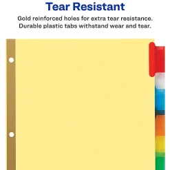 Avery® Big Tab™ Insertable Dividers, Gold Reinforced, Buff/Multicolor, 8-Tab