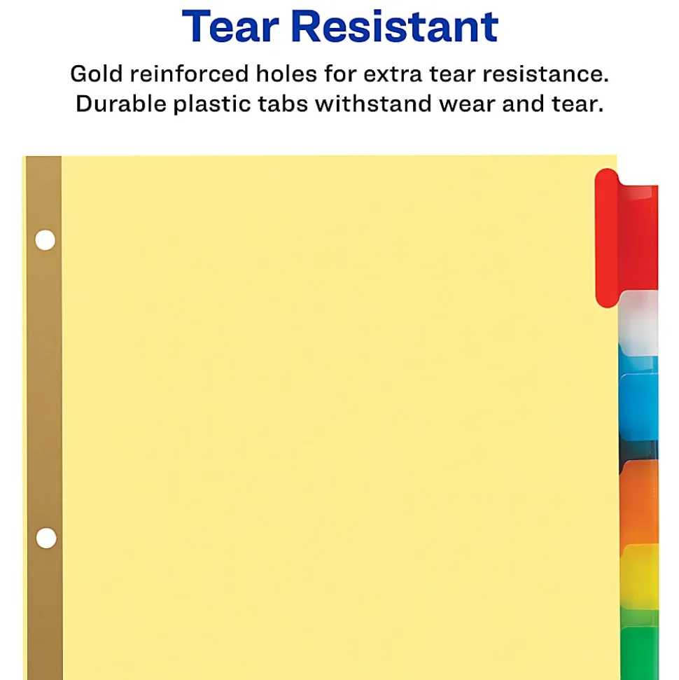 Avery® Big Tab™ Insertable Dividers, Gold Reinforced, Buff/Multicolor, 8-Tab