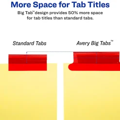 Avery® Big Tab™ Insertable Dividers, Gold Reinforced, Buff/Multicolor, 8-Tab