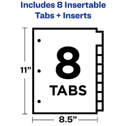 Avery® Big Tab™ Insertable Dividers Gold Reinforced Edge, White/Clear, 8-Tab
