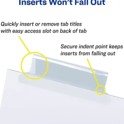 Avery® Big Tab™ Insertable Dividers Gold Reinforced Edge, White/Clear, 8-Tab