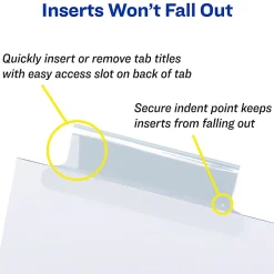 Avery® Big Tab™ Insertable Dividers Gold Reinforced Edge, White/Clear, 5-Tab