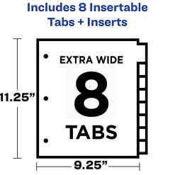 Avery® Big Tab™ Insertable Plastic Dividers, Double Pocket, Multicolor, 8-Tab