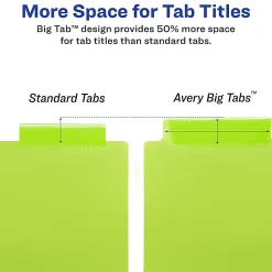 Avery® Big Tab™ Insertable Plastic Dividers, Single Pocket, Multicolor, 8-Tab