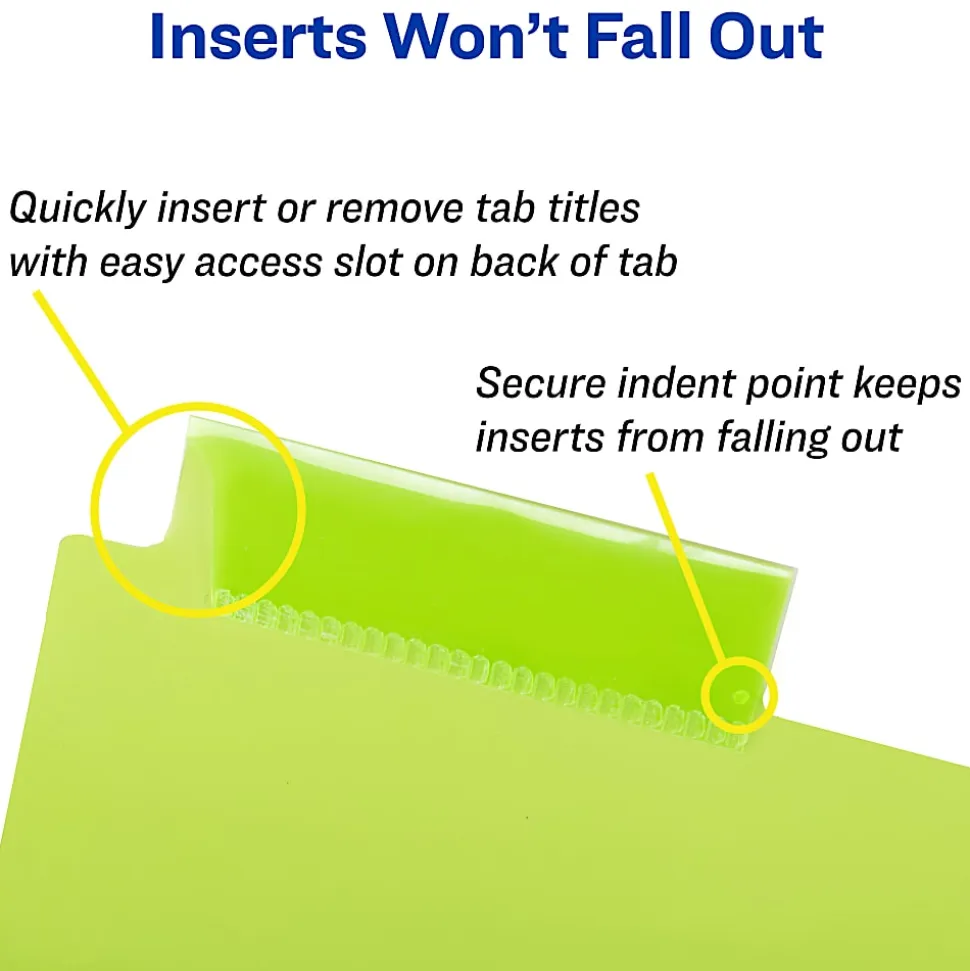 Avery® Big Tab™ Insertable Plastic Dividers, Multicolor, 5-Tab
