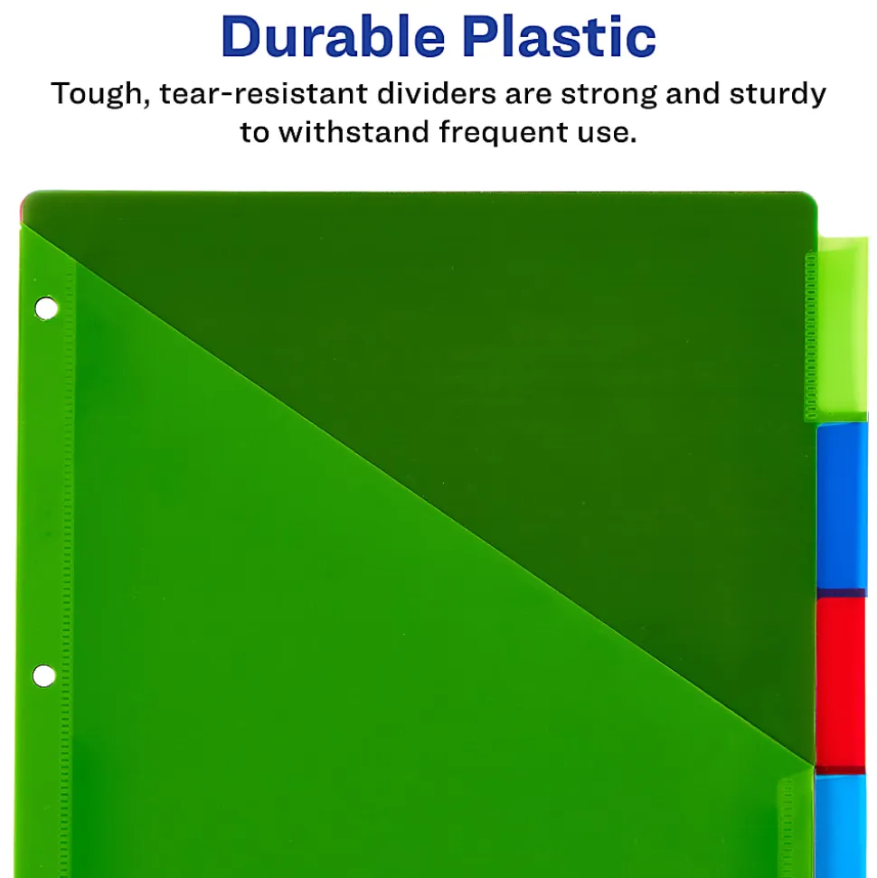 Avery® Big Tab™ Insertable Plastic Dividers, Single Pocket, Multicolor, 5-Tab