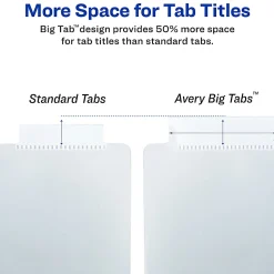 Avery® Big Tab™ Insertable Plastic Dividers With Pockets, 9 1/4