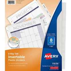 Avery® Big Tab Insertable Plastic Dividers, 8-1/2