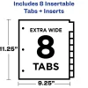Avery® Big Tab™ Insertable Two-Tone 2 Pocket Plastic Dividers, 8-Tab, Multicolor