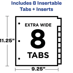 Avery® Big Tab™ Insertable Two-Tone 2 Pocket Plastic Dividers, 8-Tab, Multicolor