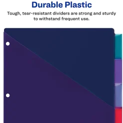 Avery® Big Tab™ Insertable Two-Tone 2 Pocket Plastic Dividers, 5-Tab, Multicolor
