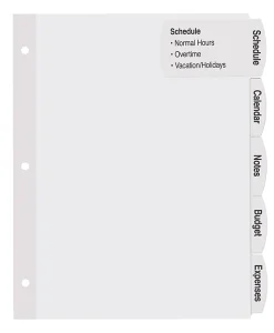 Avery® Big Tab™ Printable Label Dividers, Easy Peel®, 8 1/2" x 11", 5 Tab, White, Pack Of 1