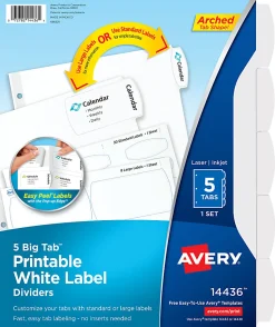 Avery® Big Tab™ Printable Label Dividers, Easy Peel®, 8 1/2