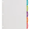Avery® Big Tab™ Printable Label Dividers With Easy Peel®, 8-1/2" x 11", 5 Tab, White, Pack Of 20 Sets