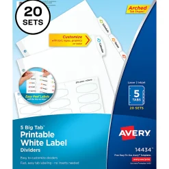 Avery® Big Tab™ Printable Label Dividers With Easy Peel®, 8-1/2