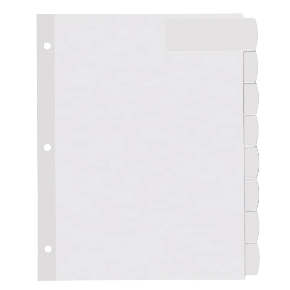 Avery® Big Tab™ Printable Large Label Dividers, Easy Peel®, White, 8-Tab, Pack Of 20 Sets