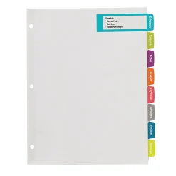 Avery® Big Tab™ Printable Large Label Dividers, Easy Peel®, White, 8-Tab, Pack Of 20 Sets