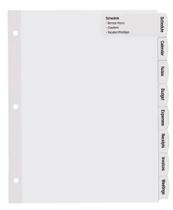 Avery® Big Tab™ Printable Large Label Dividers With Easy Peel®, 8 1/2" x 11", 8 Tab, White, Pack Of 4