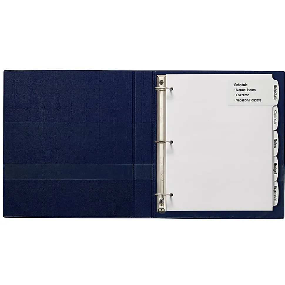 Avery® Big Tab™ Printable Large Label Dividers, Easy Peel®, White, 5 Tabs, Pack Of 20 Sets