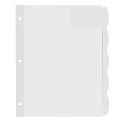 Avery® Big Tab™ Printable Large Label Dividers, Easy Peel®, White, 5 Tabs, Pack Of 20 Sets