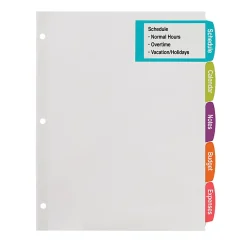 Avery® Big Tab™ Printable Large Label Dividers, Easy Peel®, White, 5 Tabs, Pack Of 20 Sets