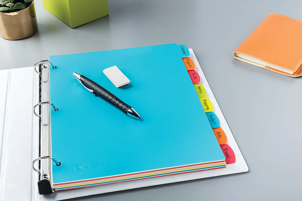 Avery® Big Tab™ Write & Erase Durable Plastic Dividers, 8 1/2" x 11", Multicolor Brights, 8-Tab