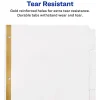 Avery® Big Tab™ Write-On Tab Dividers With Erasable Laminated Tabs, 5-Tab, White