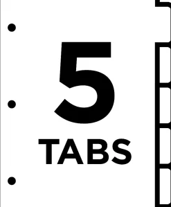 Avery® Big Tab™ Write-On Tab Dividers With Erasable Laminated Tabs, 5-Tab, White