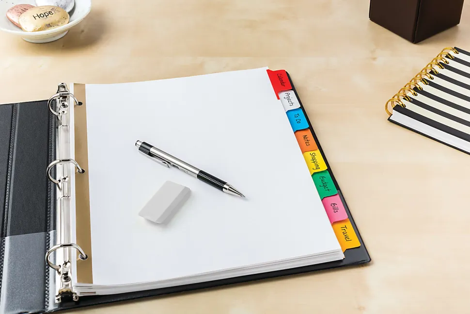 Avery® Big Tab™ Write-On Tab Dividers With Erasable Laminated Tabs, 8-Tab, Multicolor