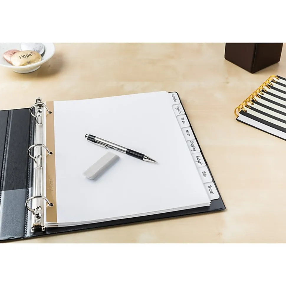 Avery® Big Tab™ Write-On Tab Dividers With Erasable Laminated Tabs, 8-Tab, White