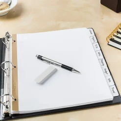 Avery® Big Tab™ Write-On Tab Dividers With Erasable Laminated Tabs, 8-Tab, White