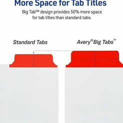 Avery® Big Tab™ Write-On Tab Dividers With Erasable Laminated Tabs, 5-Tab, Multicolor