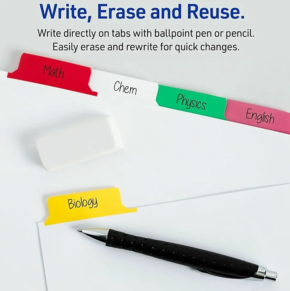 Avery® Big Tab™ Write-On Tab Dividers With Erasable Laminated Tabs, 5-Tab, Multicolor