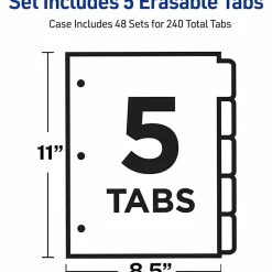 Avery® Big Tab™ Write-On Tab Dividers With Erasable Laminated Tabs, 5-Tab, Multicolor