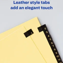 Avery® Black Leather Tab Dividers, 1–31