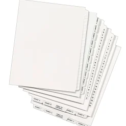 Avery® Blank Tab Legal Exhibit Dividers, 8 1/2 x 11, White Unlaminated Tabs, Pack Of 25, Standard Collated