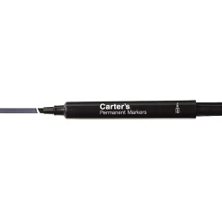 Avery® Carter's® Permanent Markers, Chisel Tip, Large Desk-Style Size, Black, Box Of 12