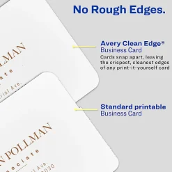 Avery® Clean Edge Laser Printable Multipurpose Card, White, 35703
