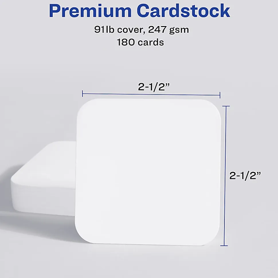 Avery® Clean Edge Laser Printable Multipurpose Card, White, 35703