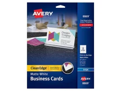 Avery® Clean Edge® Printable Print-To-The_Edge Business Cards With Sure Feed® Technology, 2" x 3.5", White, 160 Blank Cards