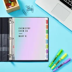 Avery® Clear Easy View Durable Plastic Dividers For 3 Ring Binders, 8-1/2" x 11", 8-Tab, Bright Multicolor, 1 Set
