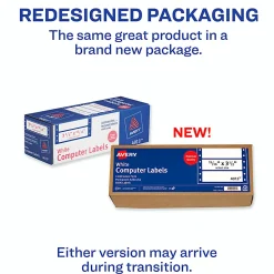 Avery® Continuous Form Permanent Address Labels, 4013, Rectangle, 3 1/2" x 15/16", White, Pack Of 5,000
