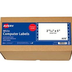 Avery® Continuous Form Permanent Address Labels, 4076, Rectangle, 5