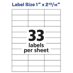 Avery® Copier Permanent Address Labels, 5351, 1" x 2 13/16", White, Pack Of 3,300