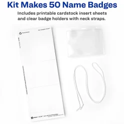 Avery® Customizable Hanging Style Name Badges, 74520, 3" x 4", White, Box Of 50