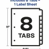 Avery® Customizable Index Maker® Dividers For 3 Ring Binder, Easy Print & Apply Clear Label Strip, 8 Tab, White, 1 Set