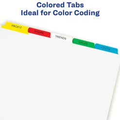 Avery® Customizable Index Maker® Dividers For 3 Ring Binder, Easy Print & Apply Clear Label Strip, 5 Tab, Multicolor, Box Of 25 Sets