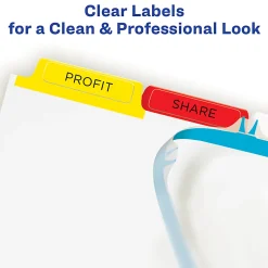 Avery® Customizable Index Maker® Dividers For 3 Ring Binder, Easy Print & Apply Clear Label Strip, 5 Tab, Multicolor, Box Of 25 Sets